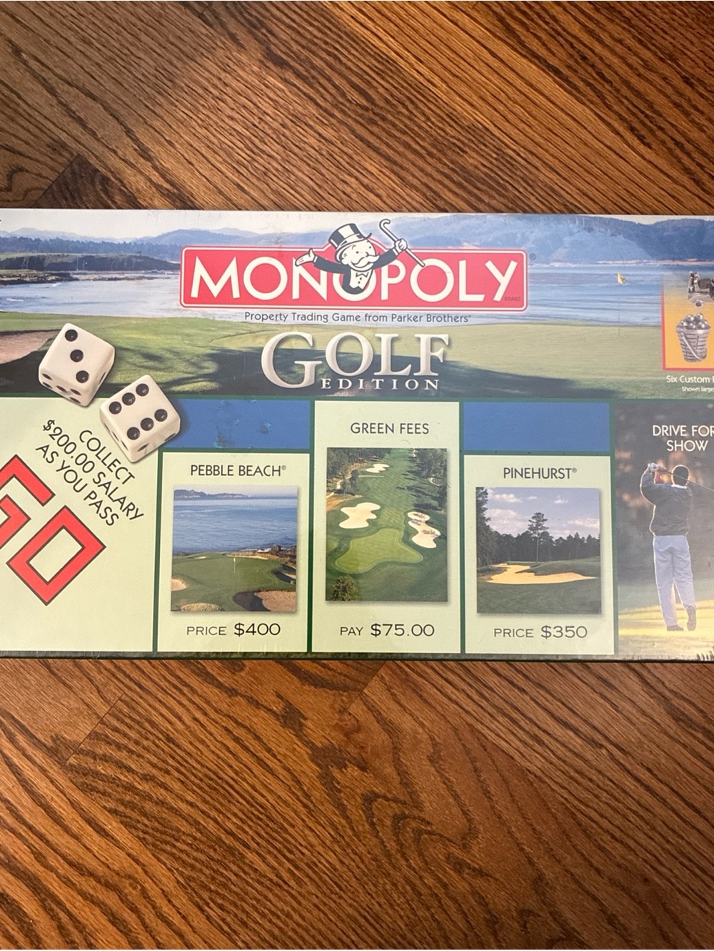 Monopoly Golf Edition Vintage 2002 Board Game Factory Sealed Box Pebble Beach